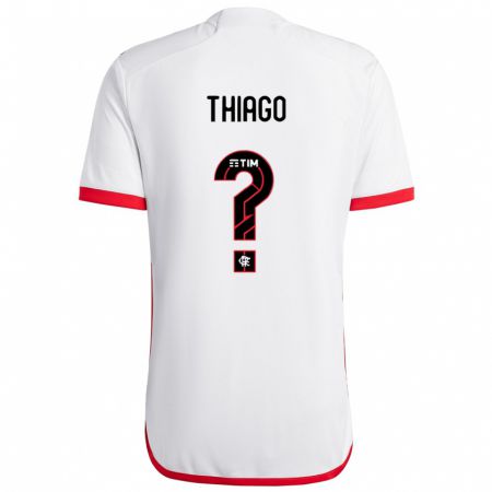 Kandiny Bambino Maglia Victor Thiago #0 Bianco Rosso Kit Gara Away 2024/25 Maglietta