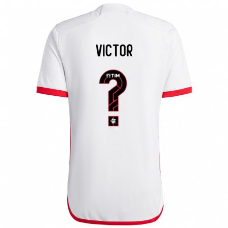 Kandiny Bambino Maglia João Victor #0 Bianco Rosso Kit Gara Away 2024/25 Maglietta