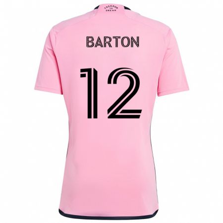 Kandiny Uomo Maglia Tye Barton #12 Rosa Kit Gara Home 2024/25 Maglietta