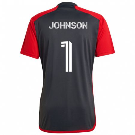 Kandiny Heren Sean Johnson #1 Grijs Rood Thuisshirt Thuistenue 2024/25 T-Shirt België