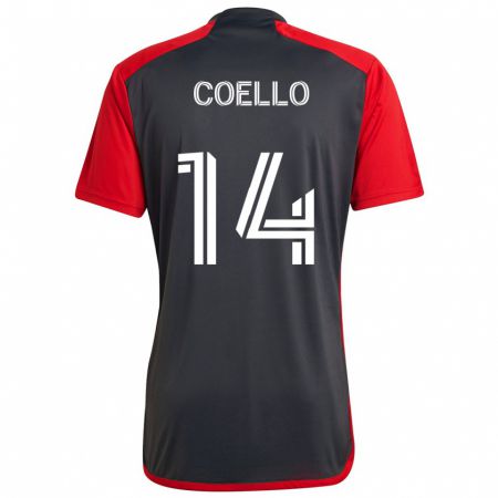 Kandiny Heren Alonso Coello #14 Grijs Rood Thuisshirt Thuistenue 2024/25 T-Shirt België