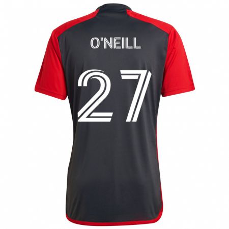 Kandiny Heren Shane O'neill #27 Grijs Rood Thuisshirt Thuistenue 2024/25 T-Shirt België