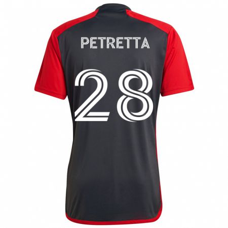 Kandiny Heren Raoul Petretta #28 Grijs Rood Thuisshirt Thuistenue 2024/25 T-Shirt België