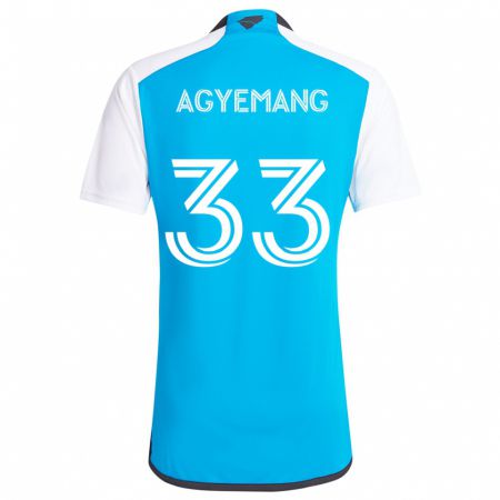 Kandiny Uomo Maglia Patrick Agyemang #33 Blu Bianco Kit Gara Home 2024/25 Maglietta