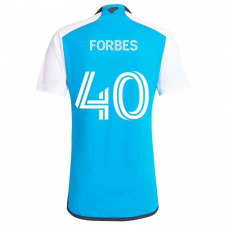 Kandiny Hombre Camiseta Jahlane Forbes #40 Azul Blanco 1ª Equipación 2024/25 La Camisa