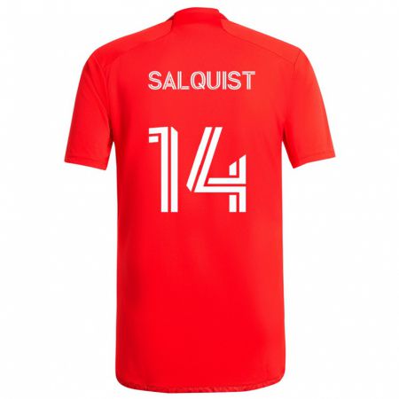 KandinyメンズTobias Salquist#14赤白ホームシャツ2024/25ジャージーユニフォーム