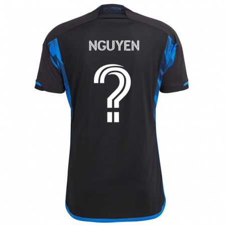 Kandiny Heren Christopher Nguyen #0 Blauw Zwart Thuisshirt Thuistenue 2024/25 T-Shirt België