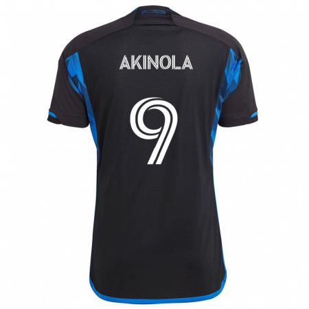 Kandiny Heren Ayo Akinola #9 Blauw Zwart Thuisshirt Thuistenue 2024/25 T-Shirt België