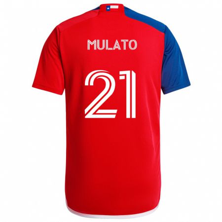 Kandiny Hombre Camiseta José Mulato #21 Azul Rojo 1ª Equipación 2024/25 La Camisa