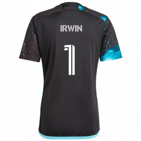 Kandiny Hombre Camiseta Clint Irwin #1 Azul Negro 1ª Equipación 2024/25 La Camisa