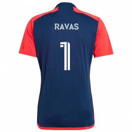 Kandiny Heren Henrich Ravas #1 Blauw Rood Thuisshirt Thuistenue 2024/25 T-Shirt