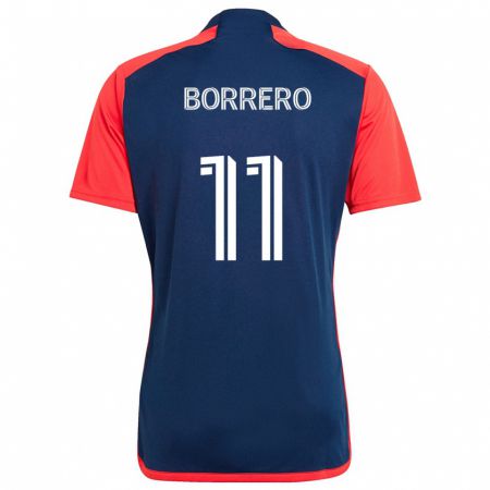 Kandiny Uomo Maglia Dylan Borrero #11 Blu Rosso Kit Gara Home 2024/25 Maglietta