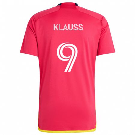 Kandiny Heren João Klauss #9 Rood Blauw Thuisshirt Thuistenue 2024/25 T-Shirt