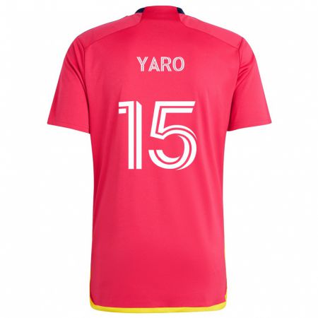 Kandiny Heren Joshua Yaro #15 Rood Blauw Thuisshirt Thuistenue 2024/25 T-Shirt