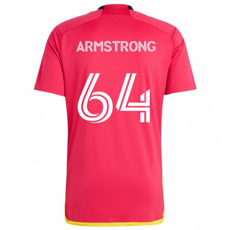 Kandiny Heren Dida Armstrong #64 Rood Blauw Thuisshirt Thuistenue 2024/25 T-Shirt België