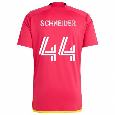 Kandiny Heren Max Schneider #44 Rood Blauw Thuisshirt Thuistenue 2024/25 T-Shirt