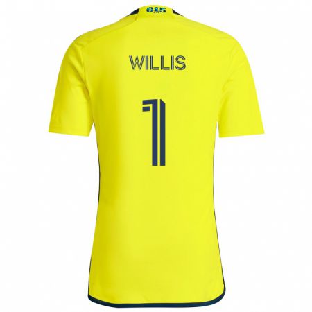 Kandiny Heren Joe Willis #1 Geel Blauw Thuisshirt Thuistenue 2024/25 T-Shirt België