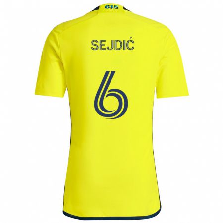 Kandiny Heren Amar Sejdić #6 Geel Blauw Thuisshirt Thuistenue 2024/25 T-Shirt België