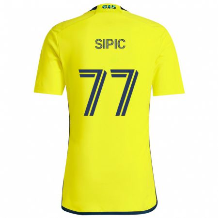 Kandiny Herren Adem Sipić #77 Gelb Blau Heimtrikot Trikot 2024/25 T-Shirt Österreich