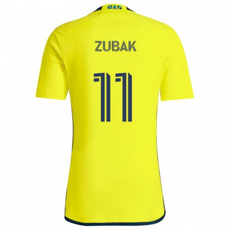 Kandiny Męski Ethan Zubak #11 Yellow Blue Domowa Koszulka 2024/25 Koszulki Klubowe