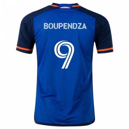 Kandiny Hombre Camiseta Aaron Boupendza #9 Azul Blanco 1ª Equipación 2024/25 La Camisa