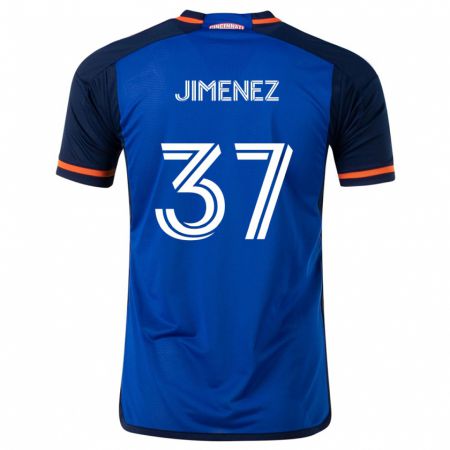 Kandiny Hombre Camiseta Stiven Jimenez #37 Azul Blanco 1ª Equipación 2024/25 La Camisa