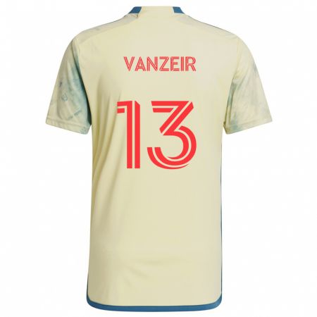 Kandiny Heren Dante Vanzeir #13 Geel Rood Blauw Thuisshirt Thuistenue 2024/25 T-Shirt België