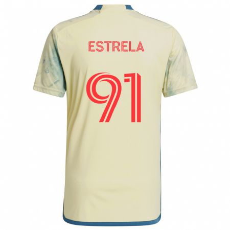 Kandiny Herren Bento Estrela #91 Gelb Rot Blau Heimtrikot Trikot 2024/25 T-Shirt Österreich