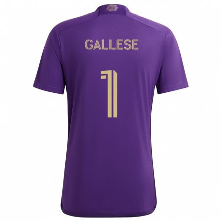 Kandiny Heren Pedro Gallese #1 Paars Geel Thuisshirt Thuistenue 2024/25 T-Shirt