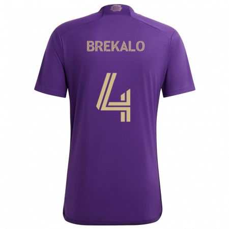 Kandiny Heren David Brekalo #4 Paars Geel Thuisshirt Thuistenue 2024/25 T-Shirt België