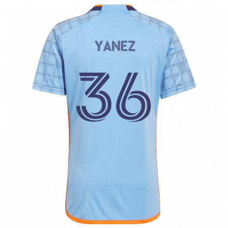 Kandiny Hombre Camiseta Zidane Yañez #36 Azul Naranja 1ª Equipación 2024/25 La Camisa