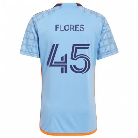 Kandiny Heren Brian Flores #45 Blauw Oranje Thuisshirt Thuistenue 2024/25 T-Shirt België