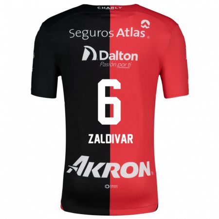 Kandiny Hombre Camiseta Édgar Zaldívar #6 Negro Rojo 1ª Equipación 2024/25 La Camisa