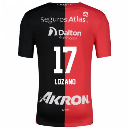 Kandiny Hombre Camiseta José Lozano #17 Negro Rojo 1ª Equipación 2024/25 La Camisa