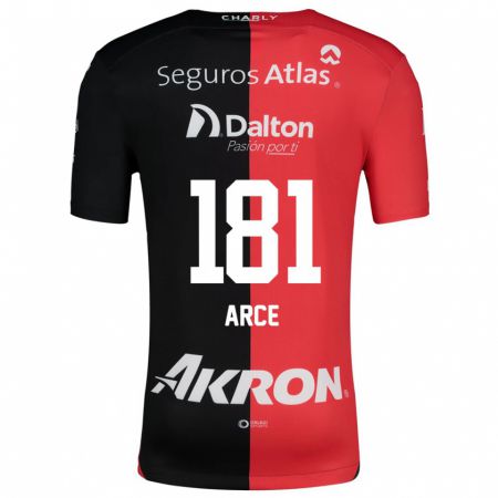 Kandiny Hombre Camiseta Edson Arce #181 Negro Rojo 1ª Equipación 2024/25 La Camisa