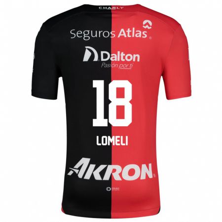 Kandiny Hombre Camiseta Alejandra Lomelí #18 Negro Rojo 1ª Equipación 2024/25 La Camisa