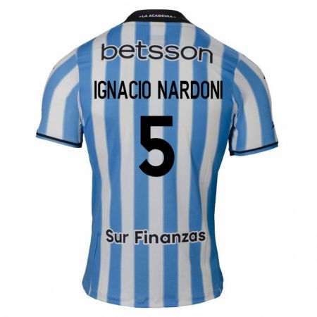 Kandiny Uomo Maglia Juan Ignacio Nardoni #5 Blu Bianco Nero Kit Gara Home 2024/25 Maglietta