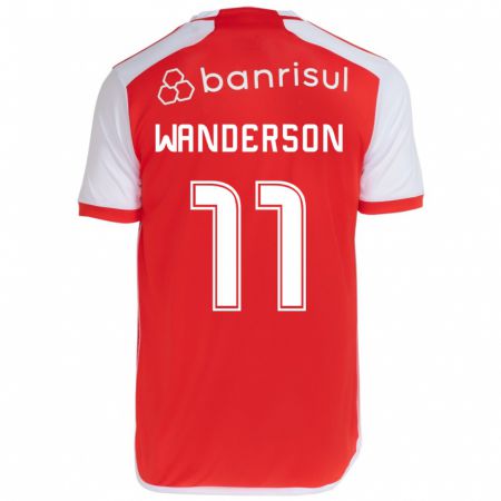 Kandiny Hombre Camiseta Wanderson #11 Rojo Blanco 1ª Equipación 2024/25 La Camisa