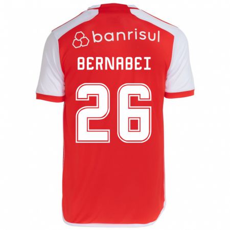 Kandiny Uomo Maglia Alexandro Bernabéi #26 Rosso Bianco Kit Gara Home 2024/25 Maglietta