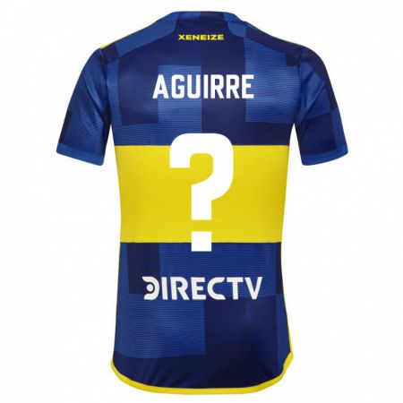 Kandiny Hombre Camiseta Brian Aguirre #0 Azul Amarillo 1ª Equipación 2024/25 La Camisa México