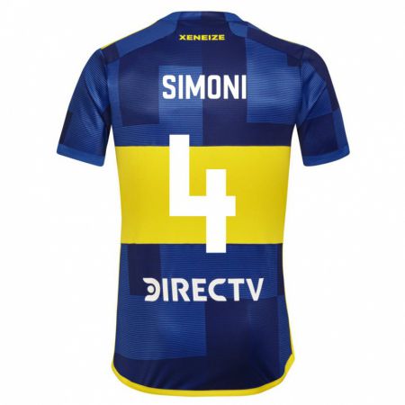 Kandiny Hombre Camiseta Tiago Simoni #4 Azul Amarillo 1ª Equipación 2024/25 La Camisa México