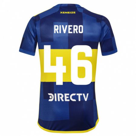 Kandiny Hombre Camiseta Simón Rivero #46 Azul Amarillo 1ª Equipación 2024/25 La Camisa México