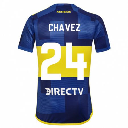 Kandiny Hombre Camiseta Gabriela Chavez #24 Azul Amarillo 1ª Equipación 2024/25 La Camisa México