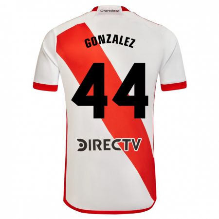 Kandiny Heren Alexis González #44 Wit Rood Thuisshirt Thuistenue 2024/25 T-Shirt België