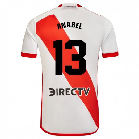 Kandiny Uomo Maglia Giuliana Anabel González Ranzuglia #13 Bianco Rosso Kit Gara Home 2024/25 Maglietta