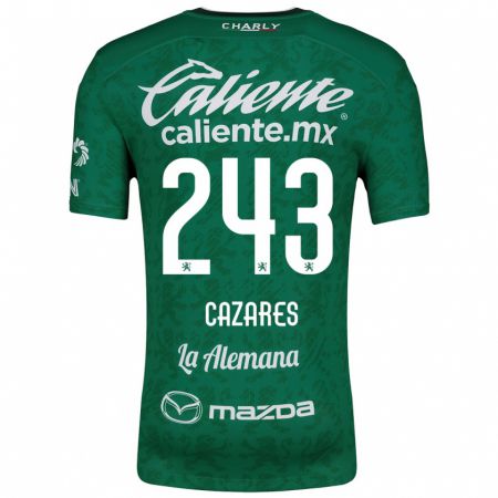 Kandiny Uomo Maglia Juan Cázares #243 Verde Bianco Kit Gara Home 2024/25 Maglietta