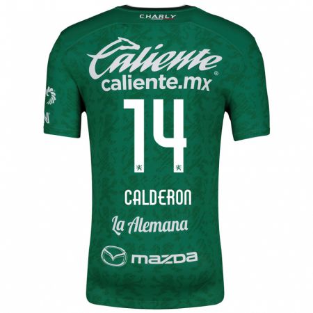 Kandiny Uomo Maglia Daniela Calderón #14 Verde Bianco Kit Gara Home 2024/25 Maglietta