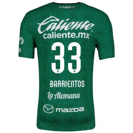 Kandiny Uomo Maglia Yashira Barrientos #33 Verde Bianco Kit Gara Home 2024/25 Maglietta