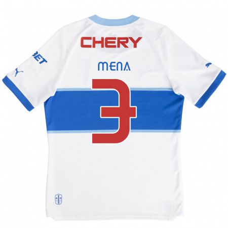 Kandiny Herren Eugenio Mena #3 Weiß Blau Heimtrikot Trikot 2024/25 T-Shirt Österreich