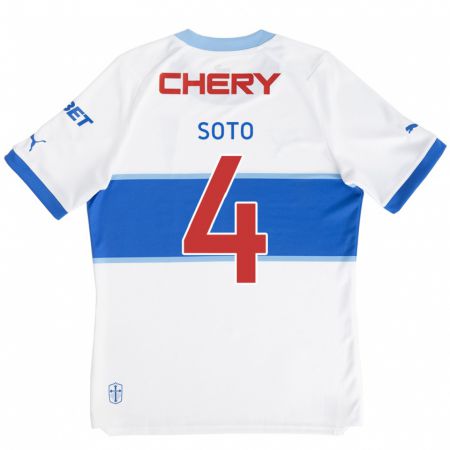 Kandiny Heren Guillermo Soto #4 Wit Blauw Thuisshirt Thuistenue 2024/25 T-Shirt België